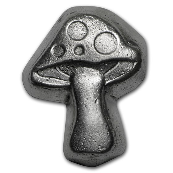 2 oz Hand Poured Silver Shroom 2 oz Hand Poured Silver Shroom